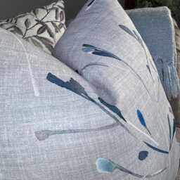 Country-style Cushion Cover, Modern Pillow Blue Cover For Sofa Or Chair, John Lewis & Partners Nerine Fabric, Blue/Multi - thumbnail 3