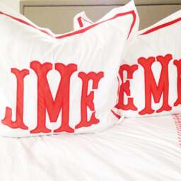 Monogram Embroidered Applique Sham/Bedroom Decor Custom Bedding Pillow