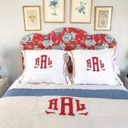 Monogram Embroidered Applique Sham/Egyptian Cotton Custom Bedding Pillow - thumbnail 3