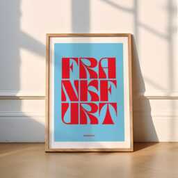 Frankfurt Typography Print - 4 Colours Travel - Germany, Berlin, Quirky, Funky, Trendy, Kitchen, Office, Wall Art, Poster, Bauhaus, Retro - thumbnail 3