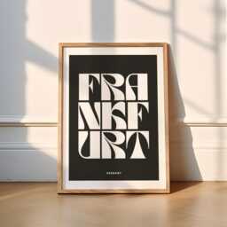 Frankfurt Typography Print - 4 Colours Travel - Germany, Berlin, Quirky, Funky, Trendy, Kitchen, Office, Wall Art, Poster, Bauhaus, Retro - thumbnail 2