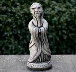 Concrete Chinese Man Sculpture Outdoor Statue Stone Wise Elder Figurine Japanese Ornament Tradition Decoration Lover Gift - thumbnail 1