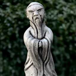 Concrete Chinese Man Sculpture Outdoor Statue Stone Wise Elder Figurine Japanese Ornament Tradition Decoration Lover Gift - thumbnail 2