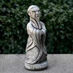 Concrete Chinese Man Sculpture Outdoor Statue Stone Wise Elder Figurine Japanese Ornament Tradition Decoration Lover Gift - thumbnail 3