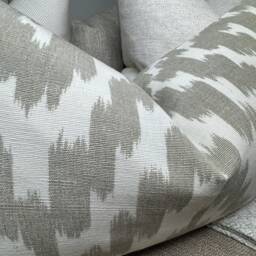 Decorative Cushion Cover - Throw Pillow For Sofa Or Bed, Clarke & Geometric Abstract Design Beige White Natural - thumbnail 2