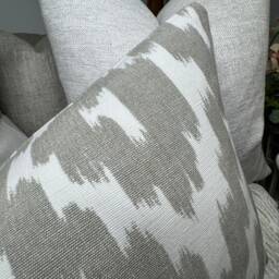 Decorative Cushion Cover - Throw Pillow For Sofa Or Bed, Clarke & Geometric Abstract Design Beige White Natural - thumbnail 3