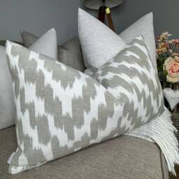 Decorative Cushion Cover - Throw Pillow For Sofa Or Bed, Clarke & Geometric Abstract Design Beige White Natural - thumbnail 1