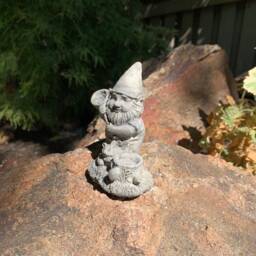 Handcrafted Gnome Display Cement Statue - thumbnail 4