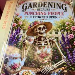 Skeleton Garden Decor, Metal Sign Outdoor, Funny Sign, Gardening Gifts For Women, Wall Art - thumbnail 3