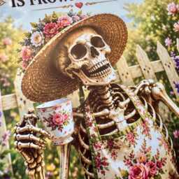Skeleton Garden Decor, Metal Sign Outdoor, Funny Sign, Gardening Gifts For Women, Wall Art - thumbnail 2
