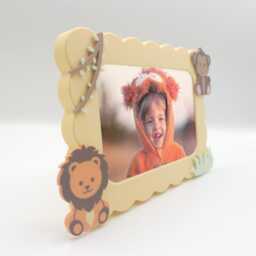 Picture Frame Plate Baby Shower Gift Nursery Decor Toddler Room Safari Theme Animal Lion Tiger Zebra Giraffe Hippo Photo - thumbnail 2