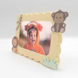 Picture Frame Plate Baby Shower Gift Nursery Decor Toddler Room Safari Theme Animal Lion Tiger Zebra Giraffe Hippo Photo - thumbnail 3