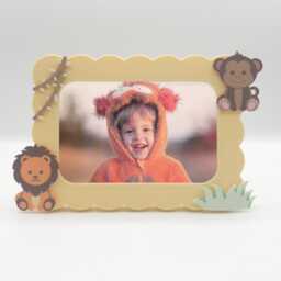 Picture Frame Plate Baby Shower Gift Nursery Decor Toddler Room Safari Theme Animal Lion Tiger Zebra Giraffe Hippo Photo - thumbnail 1
