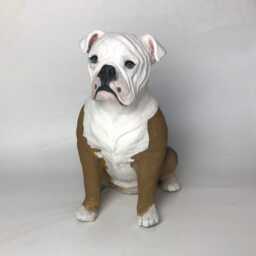 Custom English Bulldog Pet Memorial Sculpture Clay Dog Statue - thumbnail 2