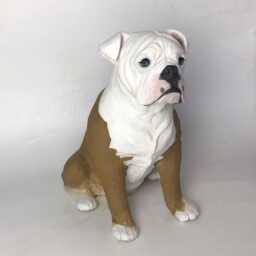 Custom English Bulldog Pet Memorial Sculpture Clay Dog Statue - thumbnail 3