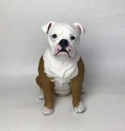 Custom English Bulldog Pet Memorial Sculpture Clay Dog Statue - thumbnail 1