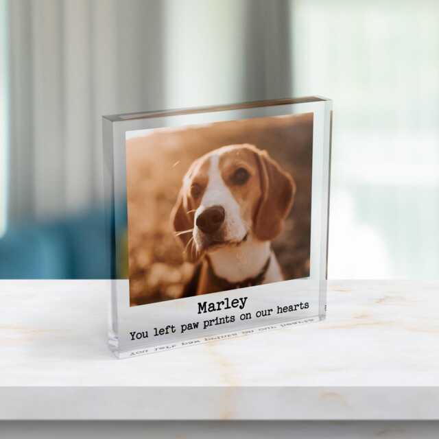 Dog Memorial Photo Frame Keepsake, Cat Photo, Pet Keepsake For Gift, Personalised Acrylic Plaque - image 1