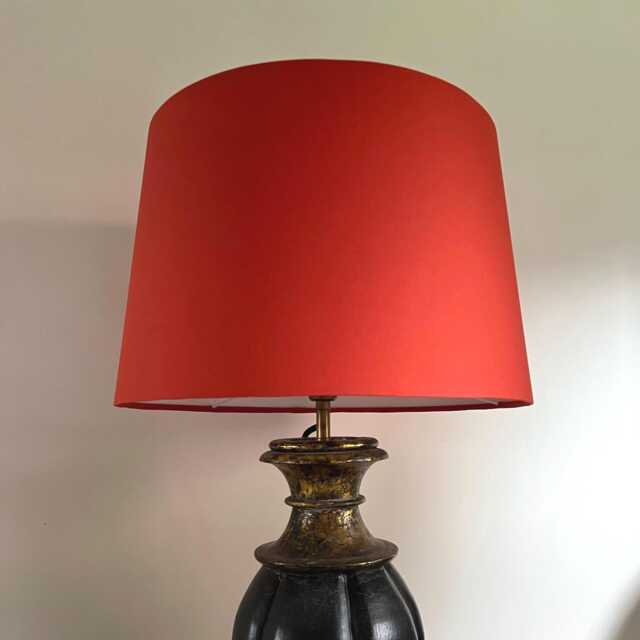 Burnt Orange Cotton Empire Lampshade, French Drum Shade - image 1