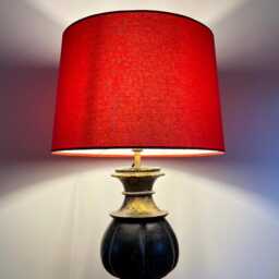 Burnt Orange Cotton Empire Lampshade, French Drum Shade - thumbnail 2