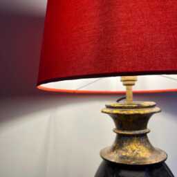 Burnt Orange Cotton Empire Lampshade, French Drum Shade - thumbnail 3
