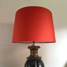 Burnt Orange Cotton Empire Lampshade, French Drum Shade