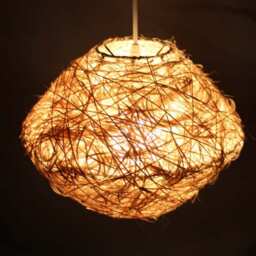 Rattan Silk Pendant Light, Ceiling Lighting Fixture, Decorative Lamps - thumbnail 3