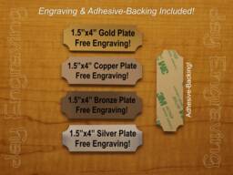 Custom Engraved 1.5x4 Plate - Suite Sign Plaque Wall Door Placard Badge Adhesive Backing Customized Personalized Brushed Metal Finish - thumbnail 1