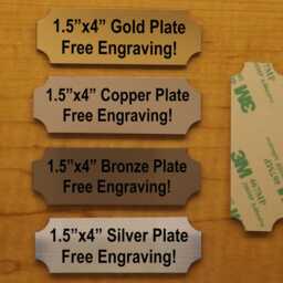 Custom Engraved 1.5x4 Plate - Suite Sign Plaque Wall Door Placard Badge Adhesive Backing Customized Personalized Brushed Metal Finish - thumbnail 2