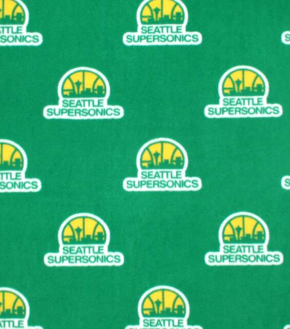 "Fleece Blanket - Seattle Supersonics Green No-Sew Blanket 58"" X 72" - image 1
