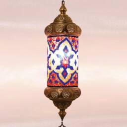 Lamptastico Handmade Cylinder Turkish Mosaic Hanging Lamp Morrocan Style, Decor, Lamp, Bohemian Lighting - thumbnail 2