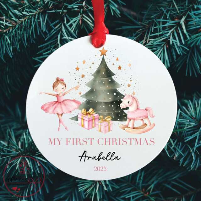 My First Christmas Bauble/Tree Decoration - Gift Personalised Tree New Baby 1st - image 1