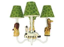 Safari Friends Chandelier Hand-Painted Jungle Animal Nursery Lighting