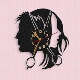 Handmade Wall Clock 12 Or 18 Inches, Hairdresser Gift Haircutter Beauty Salon, Hairdressing Parlor Salon - thumbnail 4
