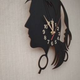 Handmade Wall Clock 12 Or 18 Inches, Hairdresser Gift Haircutter Beauty Salon, Hairdressing Parlor Salon - thumbnail 3