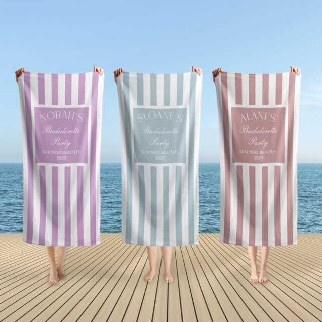 Personalized Beach Towel 70x40 Bachelorette Gift, Party Bath Towel, Custom Favors, Gifts - image 1