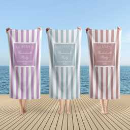 Personalized Beach Towel 70x40 Bachelorette Gift, Party Bath Towel, Custom Favors, Gifts - thumbnail 1