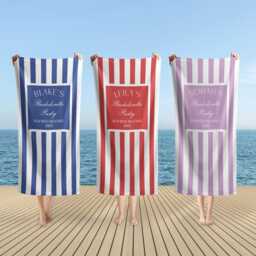 Personalized Beach Towel 70x40 Bachelorette Gift, Party Bath Towel, Custom Favors, Gifts - thumbnail 2