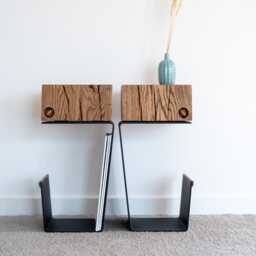 Natural Oak Nightstands Set, Etsy Design Awards Finalist - Handmade Minimalist Bedside Elements - thumbnail 2
