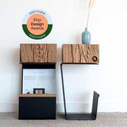 Natural Oak Nightstands Set, Etsy Design Awards Finalist - Handmade Minimalist Bedside Elements
