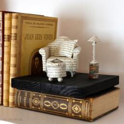 Handmade Paper Sculpture Book Nook Diorama With Led Light - thumbnail 4