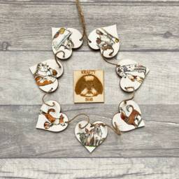 Cartoon Dog Garland, Wooden Puppy Bunting, Birthday Gifts For Lover, Pet Wall Decor - thumbnail 1
