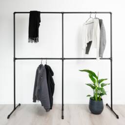 Clothes Rack Industrial Gerda Black - Walk-In Wardrobe Freestanding Design Ready To Assemble - thumbnail 1