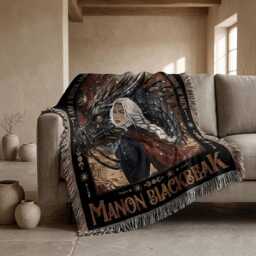 Throne Of Glass Woven Blanket, Manon Blackbeak Throw, Aelin Galathynius Throw Tog Fantasy Bookish Decor - thumbnail 2