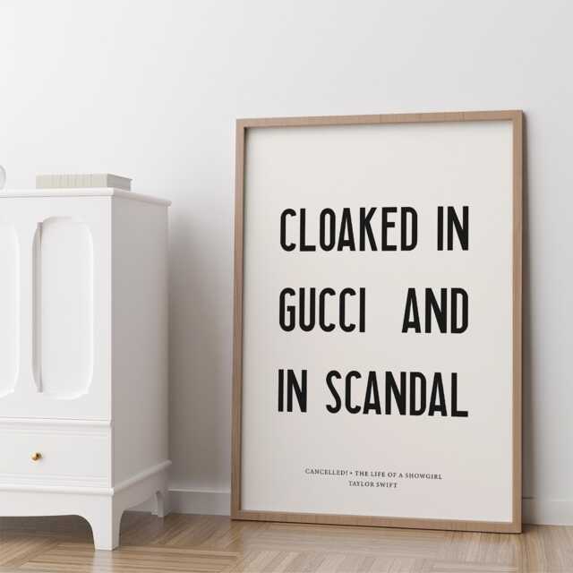 Cancelled Poster Cloaked in Scandal Wall Art, Music Lyric Print - image 1