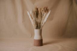 Hand Painted Textured Vase, Flower Home Decor, Neutral Bap?? Vase - thumbnail 1