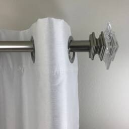 No Drill Curtain Rod Brackets - Satin Nickel, Over Vertical Blinds - Set Of 3 Nono Bracket - thumbnail 4