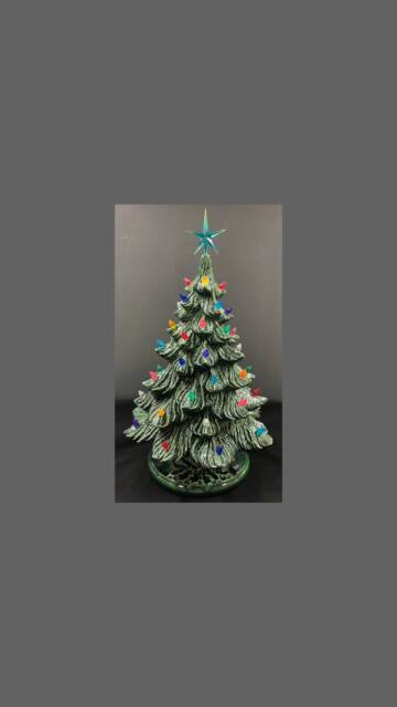Ceramic Christmas Tree - Aqua Aurora Star - image 1
