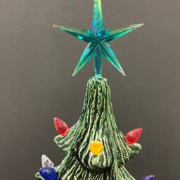 Ceramic Christmas Tree - Aqua Aurora Star - thumbnail 3