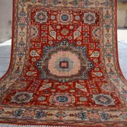 4x5 Ft Red Kazak Small Area Rug, Afghan Brand New Luxury Rug, Medallion Geometric Super Rug For Living Room - thumbnail 4