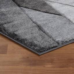 New Small Large Silver Charcoal Grey Argyle Design Area Rugs Mats - thumbnail 3